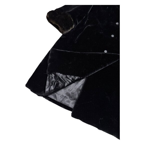 STUNNING VINTAGE 90s Black Faux Fur Heavy Luxurious Winter Coat Womens 2XL - Picture 5 of 5